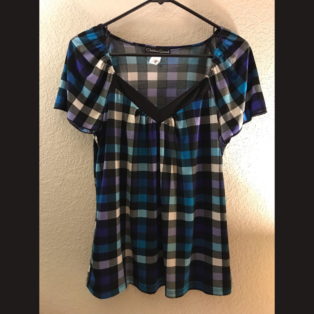 Checkered Flowy Top